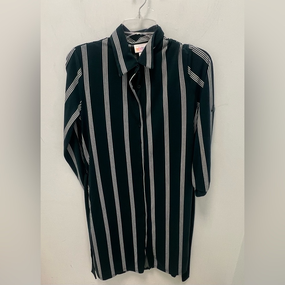 Dark Green  with white strips LulaRoe dress. Size XS